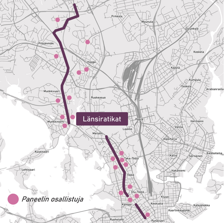 Kartta osallistujista