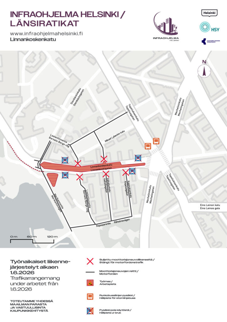 Opaskartta linnakoskenkatu moottoriajoneuvot 
